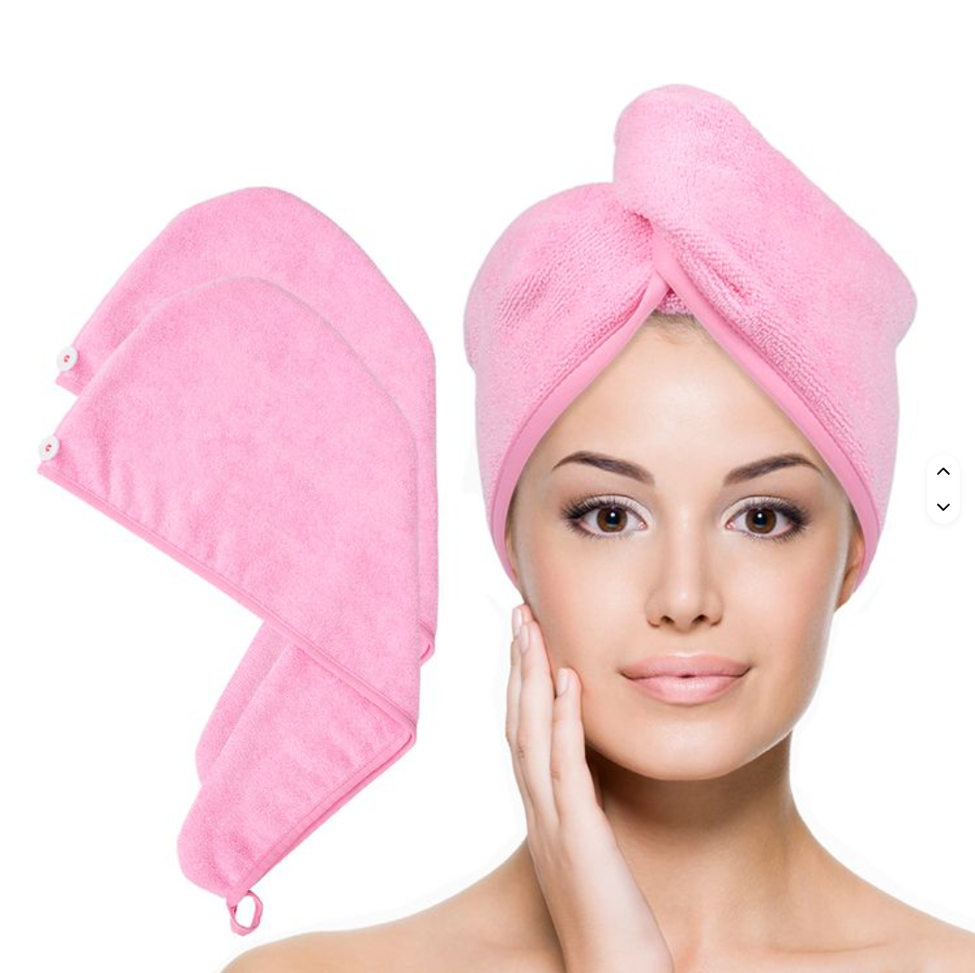 Microfiber Hair Towel with Button