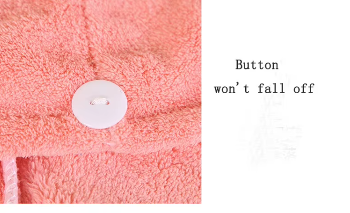 Microfiber Hair Towel with Button